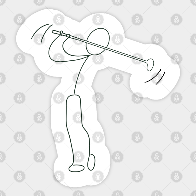 Golf doodle Golf Club Sticker TeePublic
